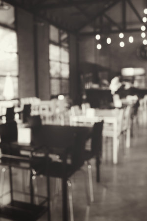 Blurred of chair at cafe