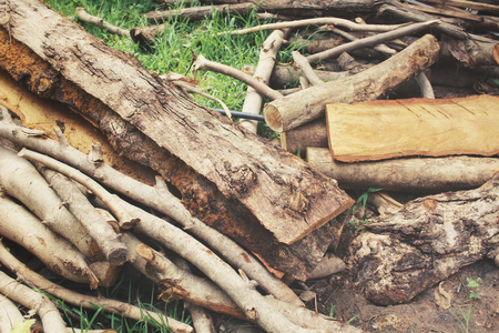 Pile of woodの写真素材