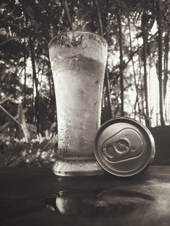 Water drink with cola canの写真素材