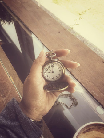 Selfie of hand with watch pocket