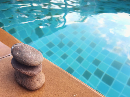 Swimming pool with stone