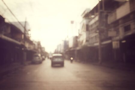 Blurred of car on roadの写真素材