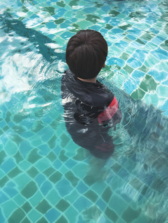 Playing on pool