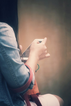 Woman using smart phone