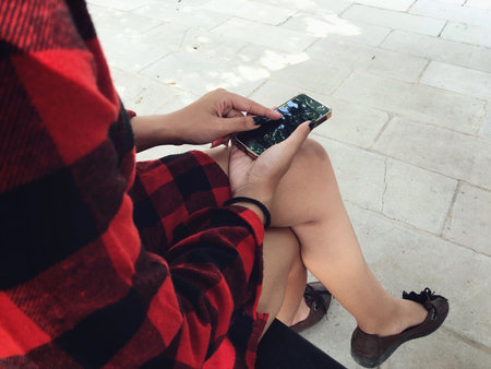 Woman using smart phone
