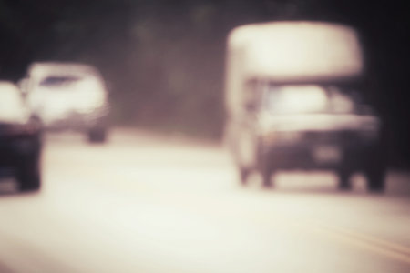 Blurred of car on road