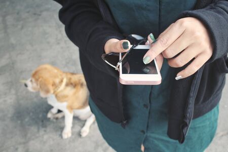 Woman using smart phoneの写真素材