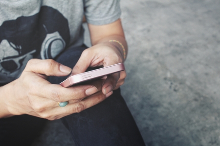 Woman using smart phoneの写真素材