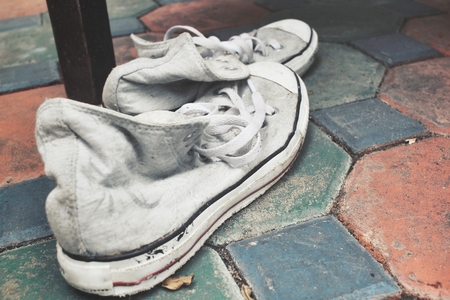 Old sneakersの写真素材