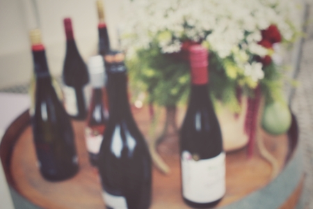 Blurred of wine bottlesの写真素材