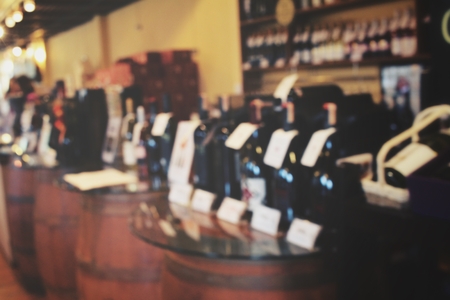Blurred of wine bottlesの写真素材