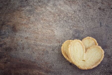 Puff pastry heartの写真素材