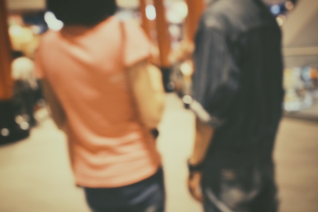 Blurred people shopping mallの写真素材
