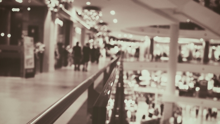Blurred people shopping mallの写真素材
