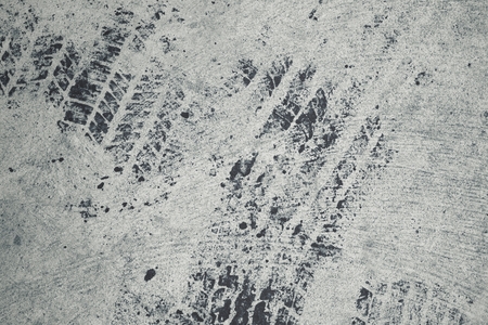 Wheel tracks on roadの写真素材