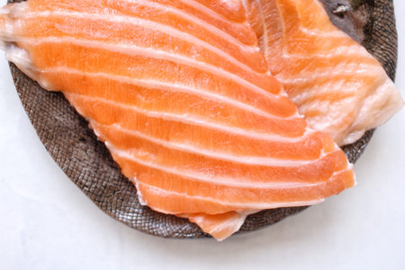 Fresh salmon isolatedの写真素材