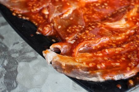 Korean red pepper paste gochujang with porkの写真素材