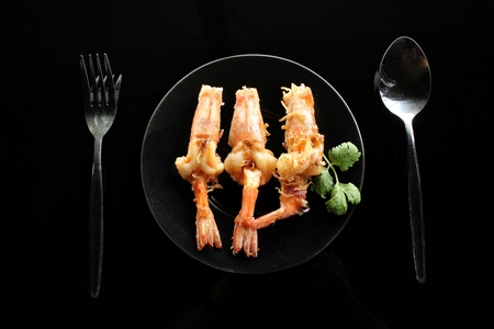 Fried shrimpsの写真素材