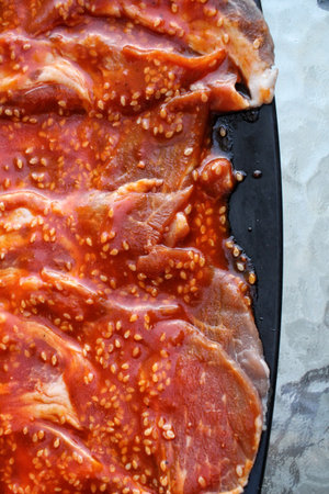 Korean red pepper paste gochujang with porkの写真素材