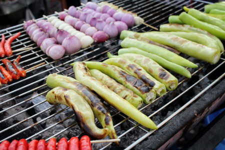 Grilled peppersの写真素材