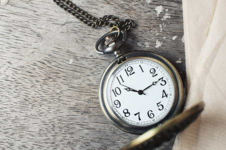 Vintage watch pocket with tissues paperの写真素材