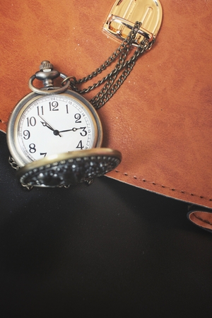 Vintage watch pocket with bagの写真素材