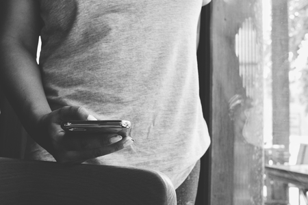 Woman using smart phoneの写真素材