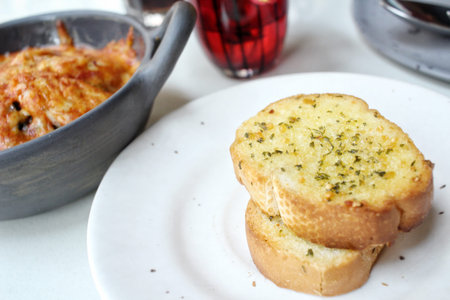 Garlic and herb breadの写真素材