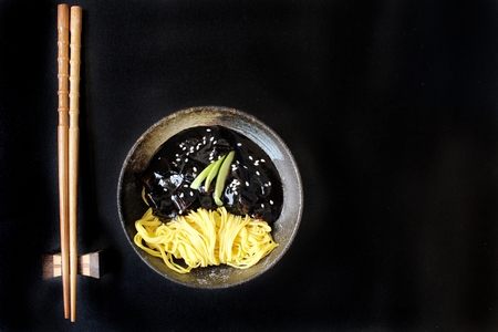 Korean black bean noodle jajangmyeonの写真素材