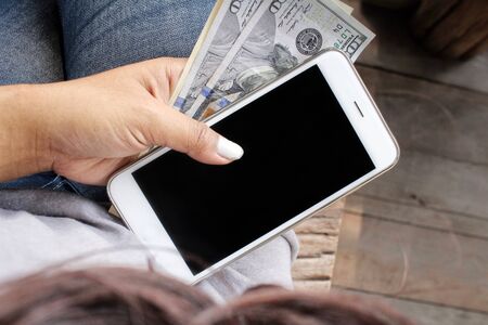 Dollar with handの写真素材