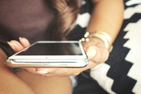 Woman using smart phone