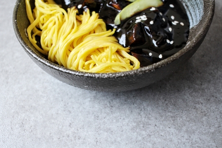 Korean black bean noodle jajangmyeonの写真素材