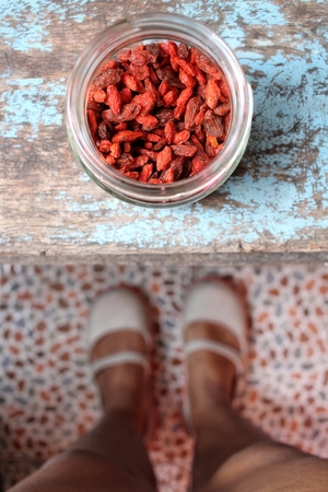 Dried goji berriesの写真素材