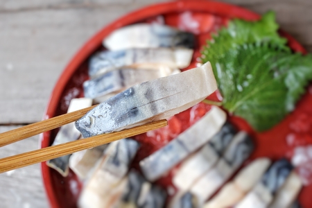 Saba fish sashimiの写真素材