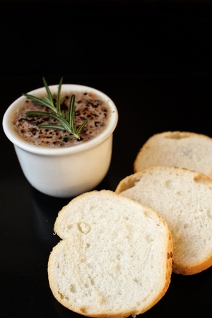 Liver pate with breadの写真素材