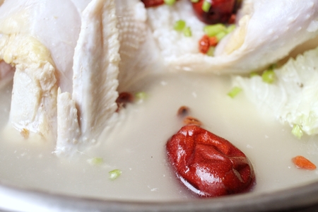 Ginseng chicken soup korean foodの写真素材