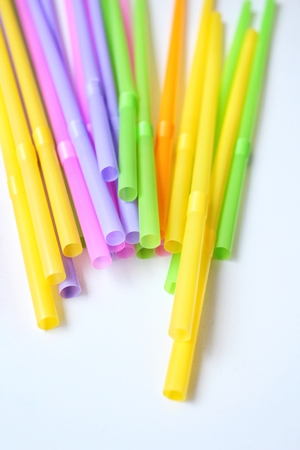 Colorful drinking strawsの写真素材