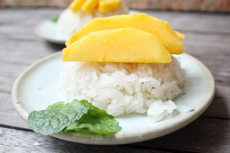 Mango with sticky riceの写真素材