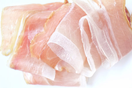 Bacon slices isolated