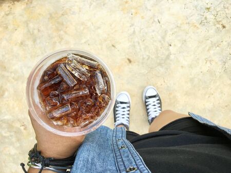 Woman drinking colaの写真素材