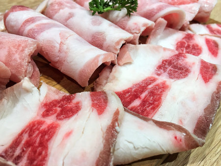 Pork slices for sukiyaki
