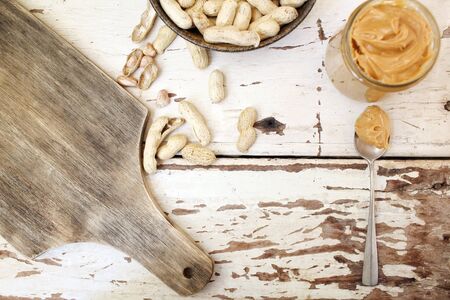 Peanut butter with choppingの写真素材