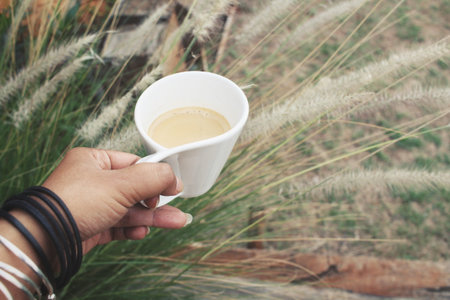Woman drinking coffeeの写真素材