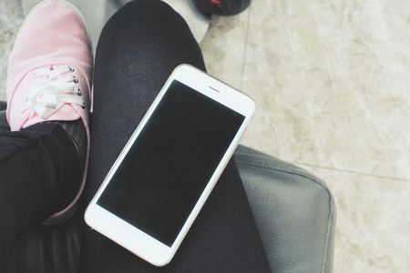 Woman using smart phoneの写真素材