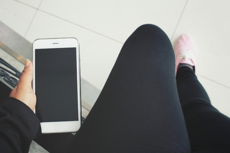 Woman using smart phoneの写真素材