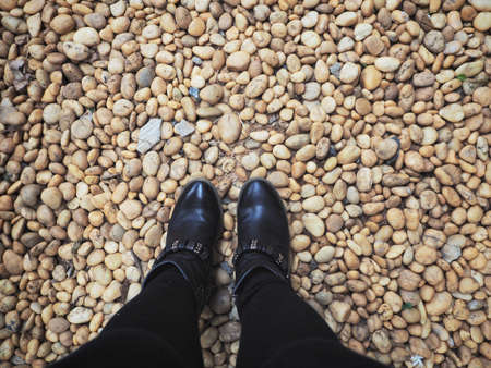 Selfie of boots womenの写真素材