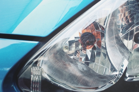 Car head lightの写真素材