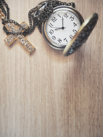 Vintage watch pocket with cross