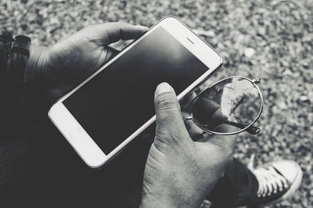 Woman using smart phoneの写真素材