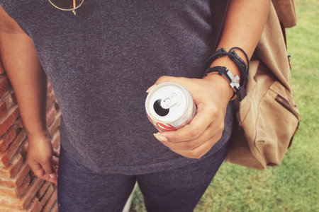 Woman drinking cola